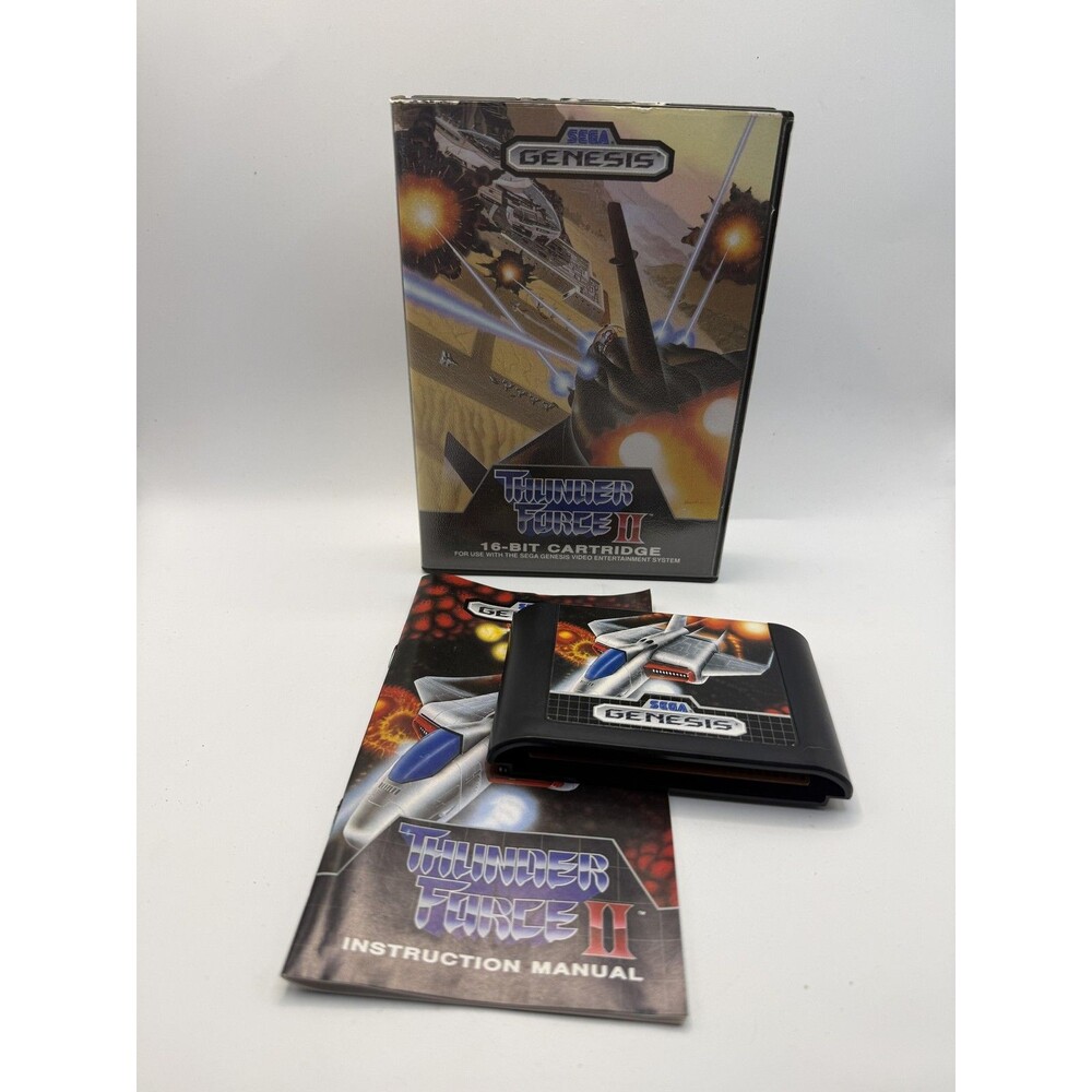 Thunder Force II Sega Genesis Game Complete CIB Tested 1989 Shooter SEGA